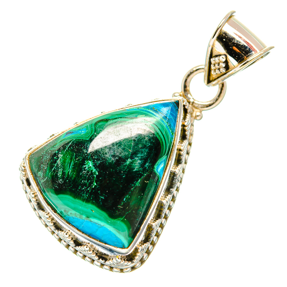 Malachite In Chrysocolla Pendants handcrafted by Anasilvercos - PD33858 - Photo 2