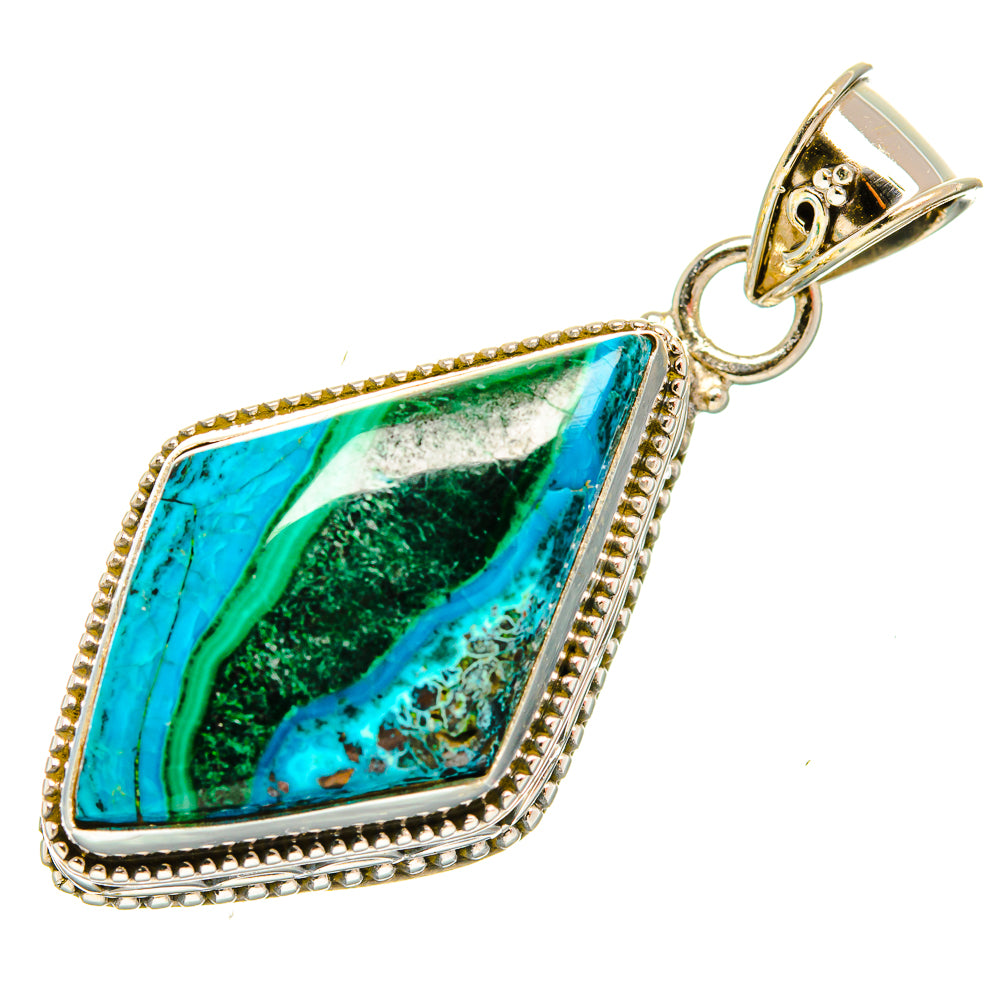 Malachite In Chrysocolla Pendants handcrafted by Anasilvercos - PD33885 - Photo 2