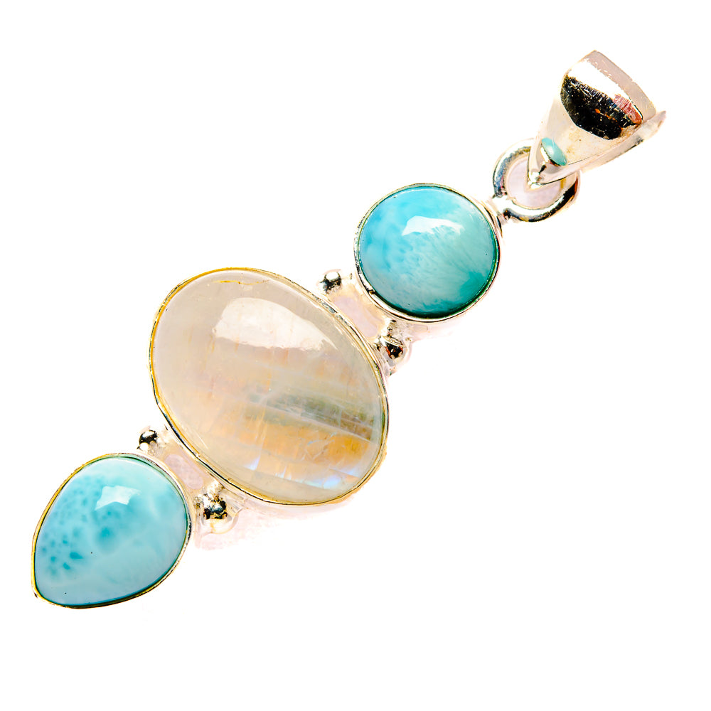Rainbow Moonstone Pendants handcrafted by Anasilvercos - PD33900 - Photo 2
