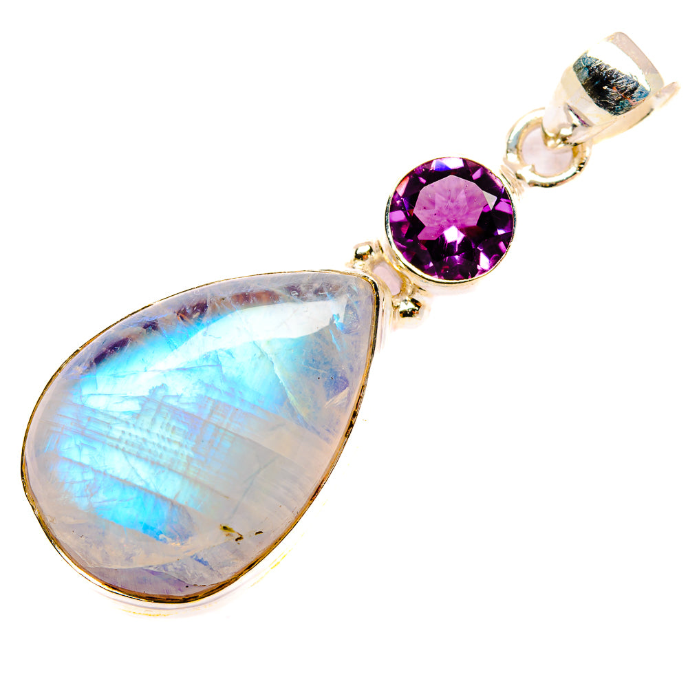 Rainbow Moonstone Pendants handcrafted by Anasilvercos - PD33907 - Photo 2