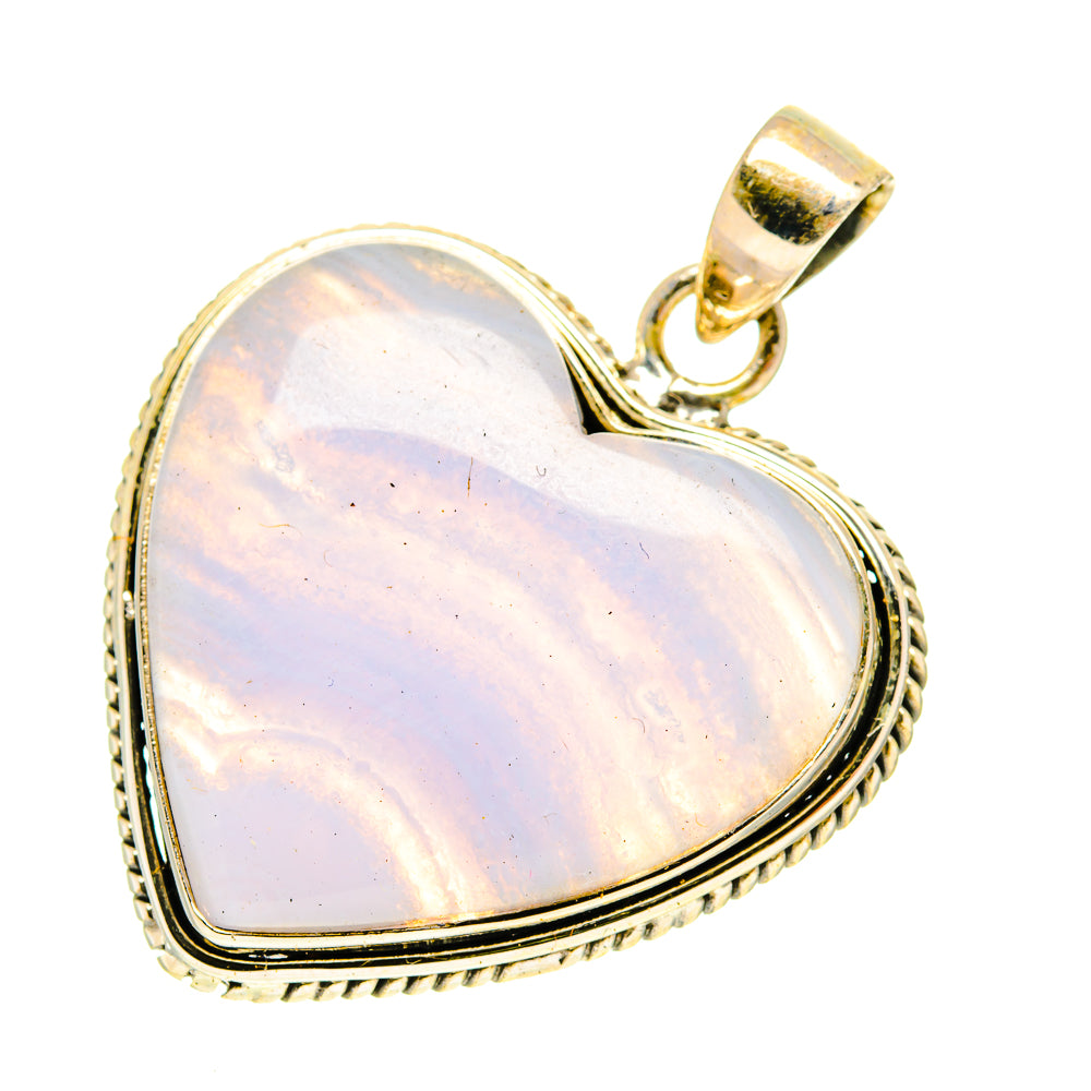 Blue Lace Agate Pendants handcrafted by Anasilvercos - PD3391