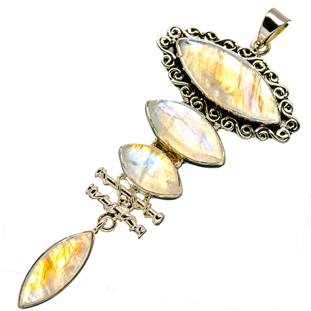 Rainbow Moonstone Pendants handcrafted by Anasilvercos - PD33948 - Photo 2