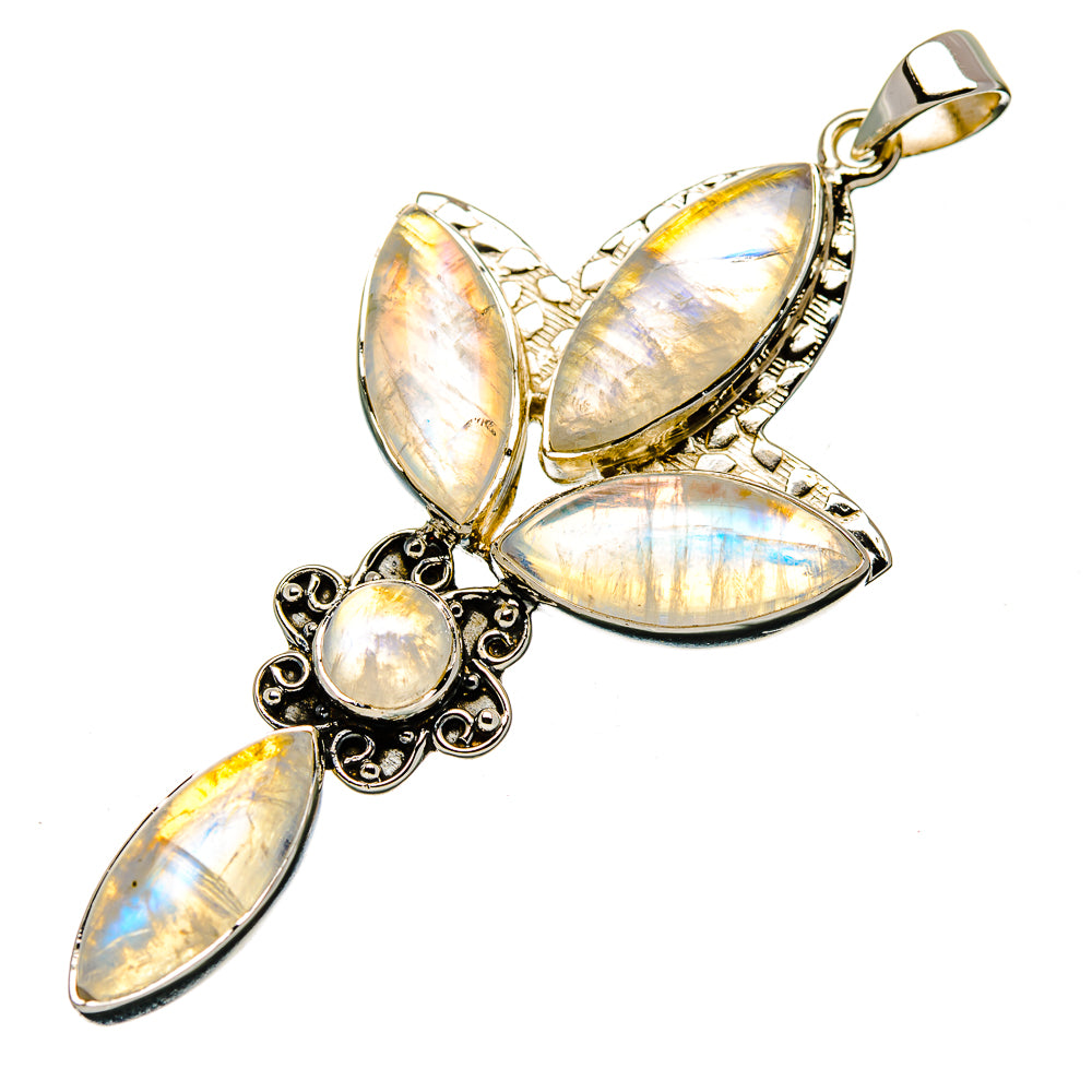 Rainbow Moonstone Pendants handcrafted by Anasilvercos - PD33949 - Photo 2