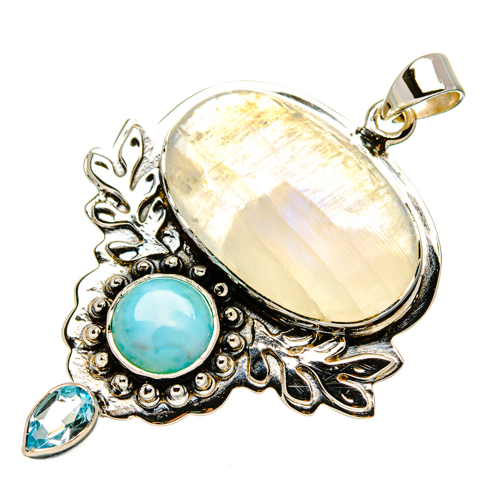 Rainbow Moonstone Pendants handcrafted by Anasilvercos - PD33950 - Photo 2