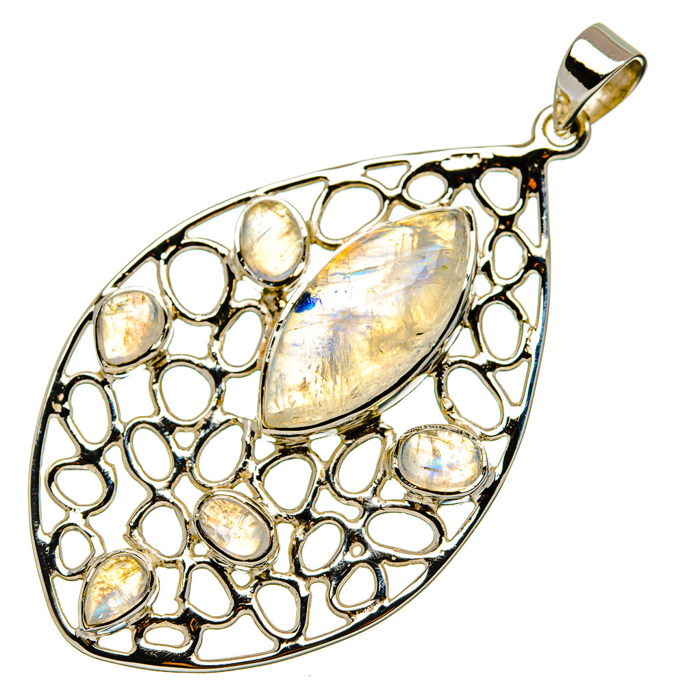 Rainbow Moonstone Pendants handcrafted by Anasilvercos - PD33966 - Photo 2
