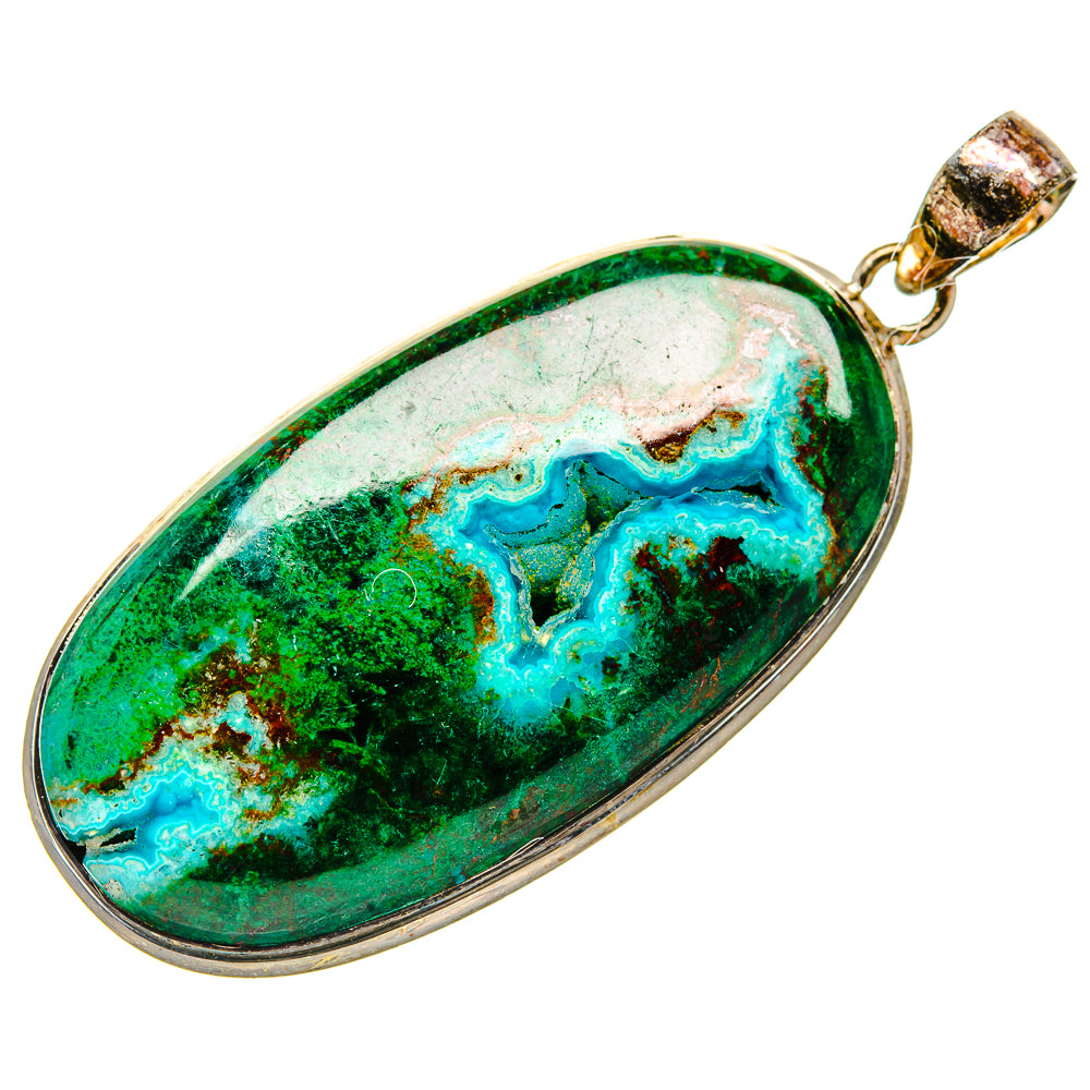 Malachite In Chrysocolla Pendants handcrafted by Anasilvercos - PD33973 - Photo 2