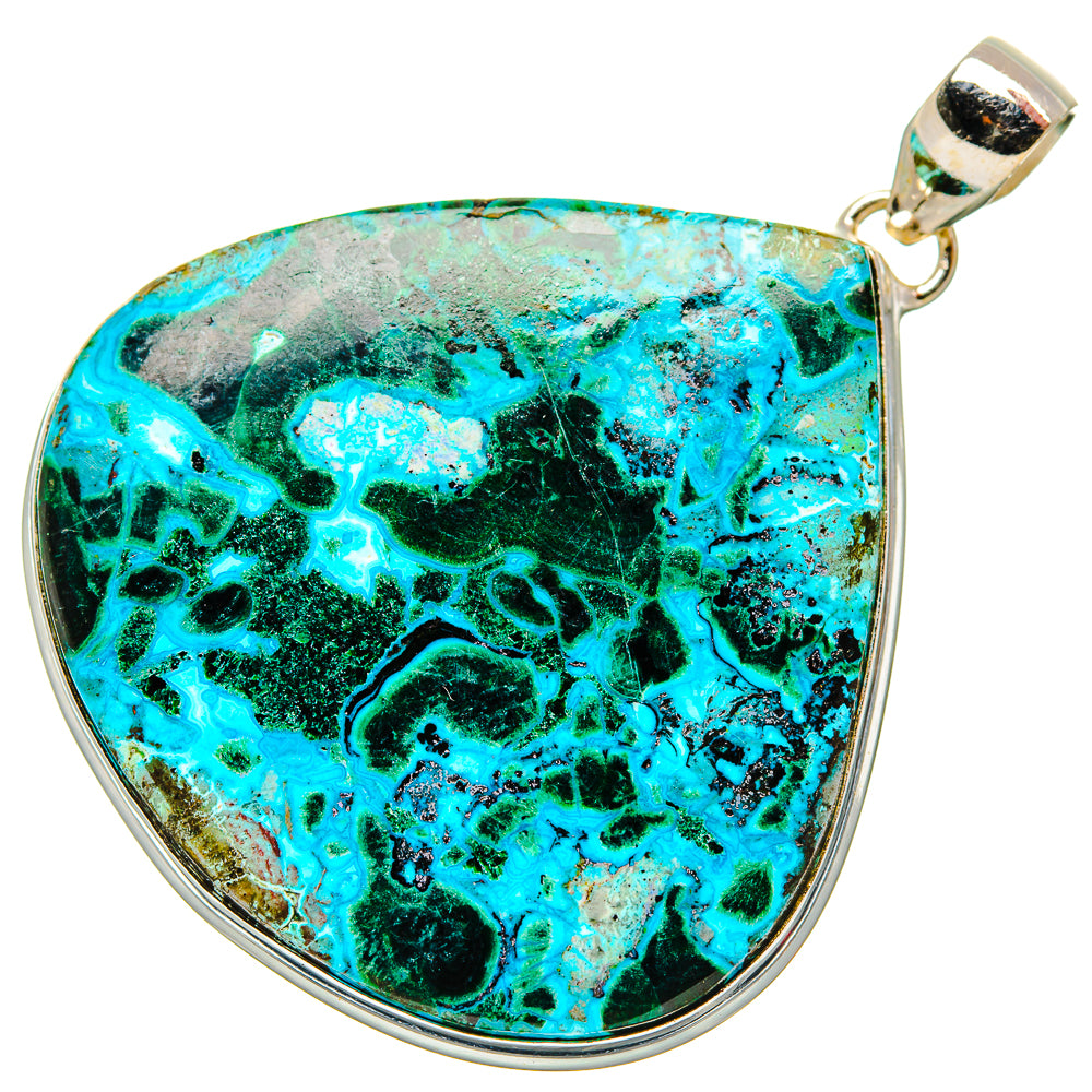 Malachite In Chrysocolla Pendants handcrafted by Anasilvercos - PD33976 - Photo 2