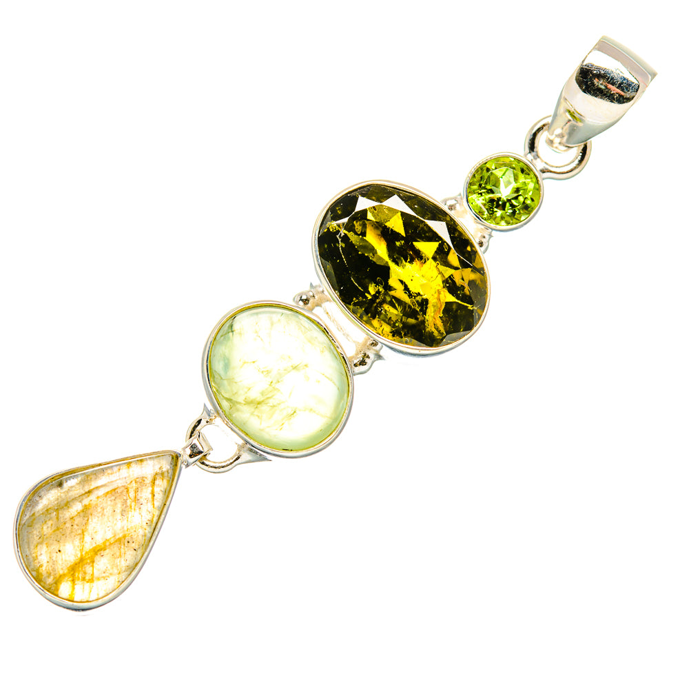 Green Tourmaline Pendants handcrafted by Anasilvercos - PD34017 - Photo 2