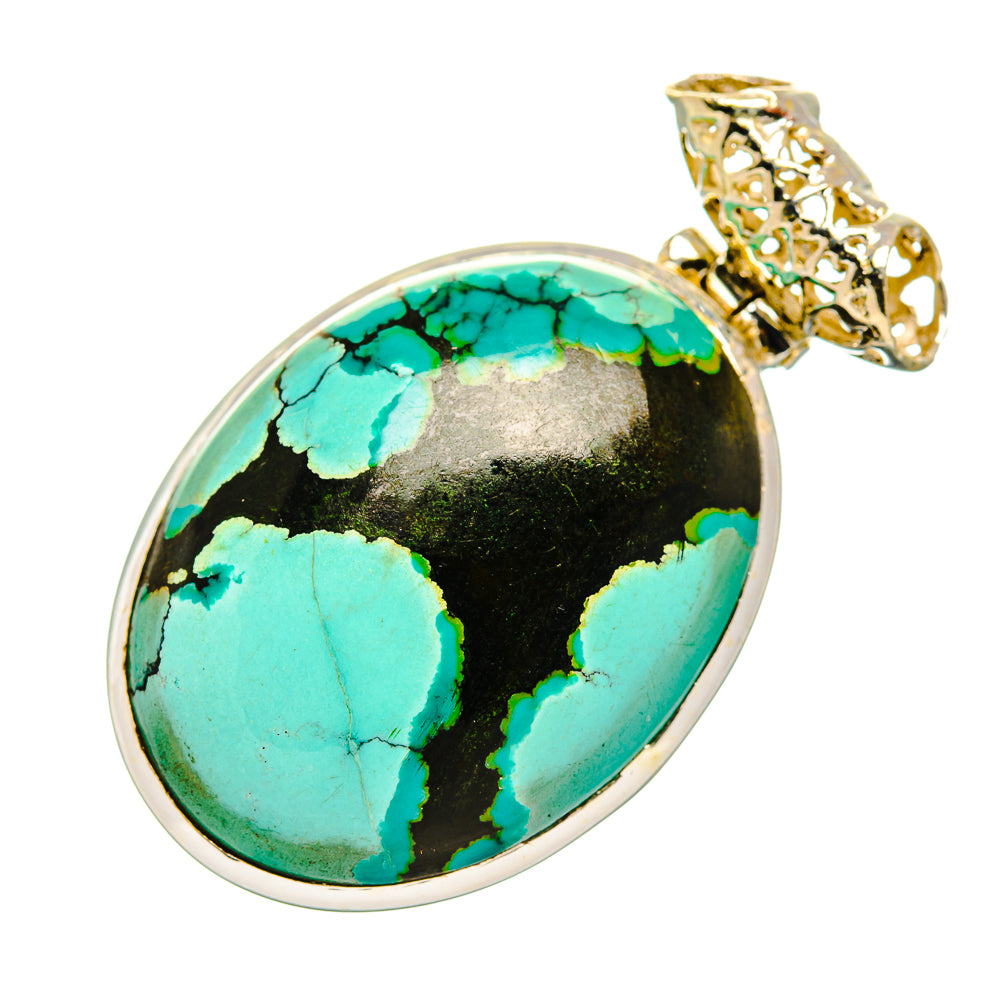 Tibetan Turquoise Pendants handcrafted by Anasilvercos - PD34033 - Photo 2