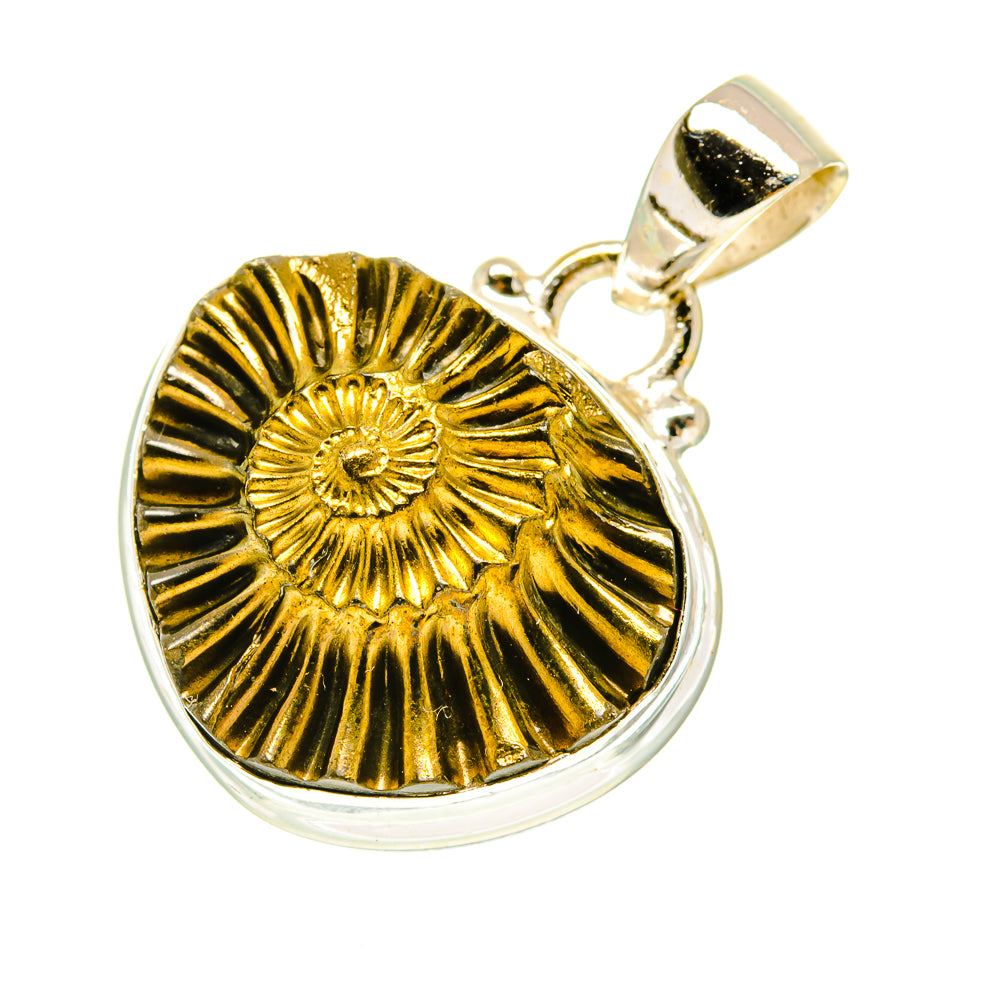 Pyrite Fossil Pendants handcrafted by Anasilvercos - PD3404