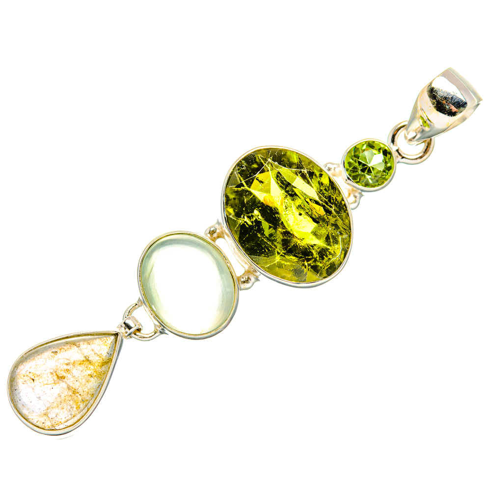 Green Tourmaline Pendants handcrafted by Anasilvercos - PD34133 - Photo 2