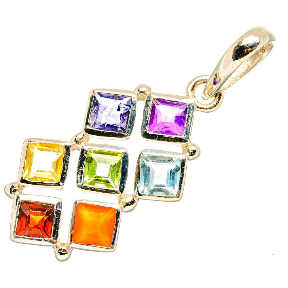 Multi-Stone Chakra Pendants handcrafted by Anasilvercos - PD34200 - Photo 2