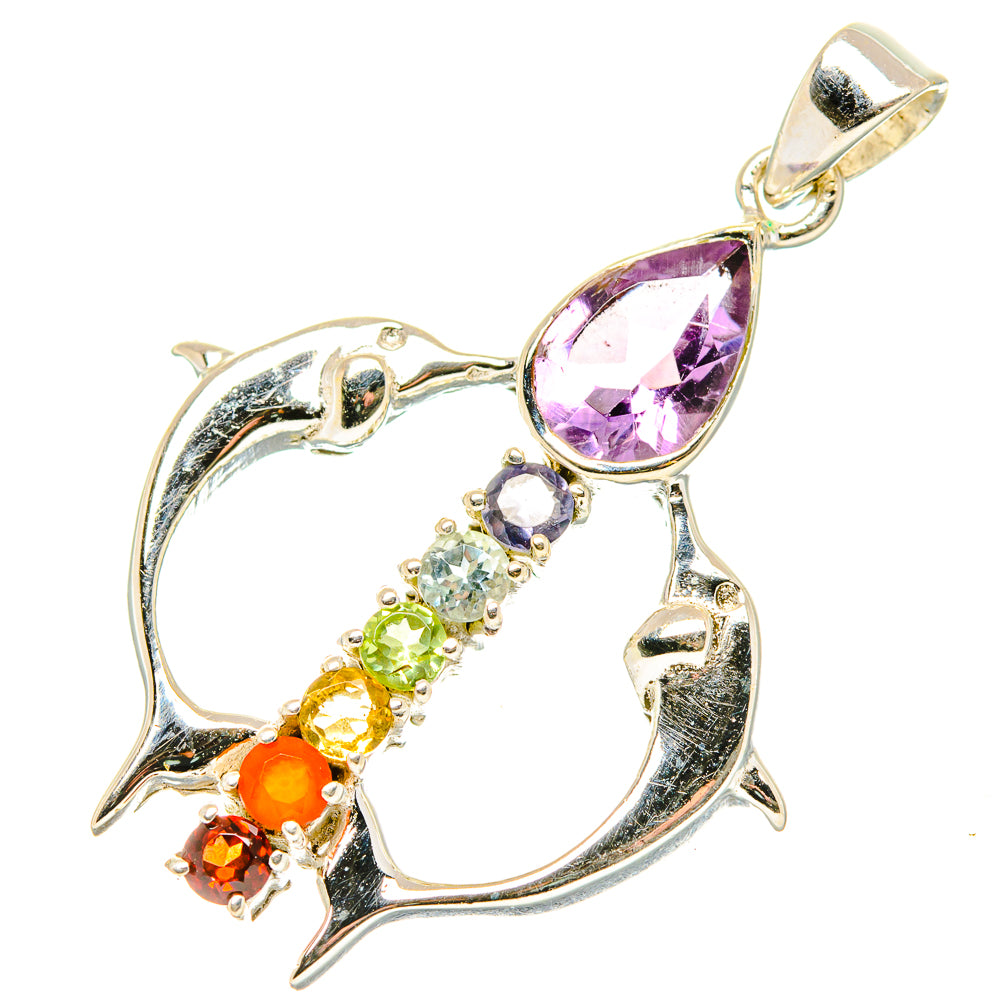 Multi-Stone Chakra Pendants handcrafted by Anasilvercos - PD34208 - Photo 2