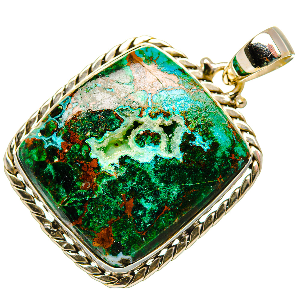 Malachite In Chrysocolla Pendants handcrafted by Anasilvercos - PD34224 - Photo 2