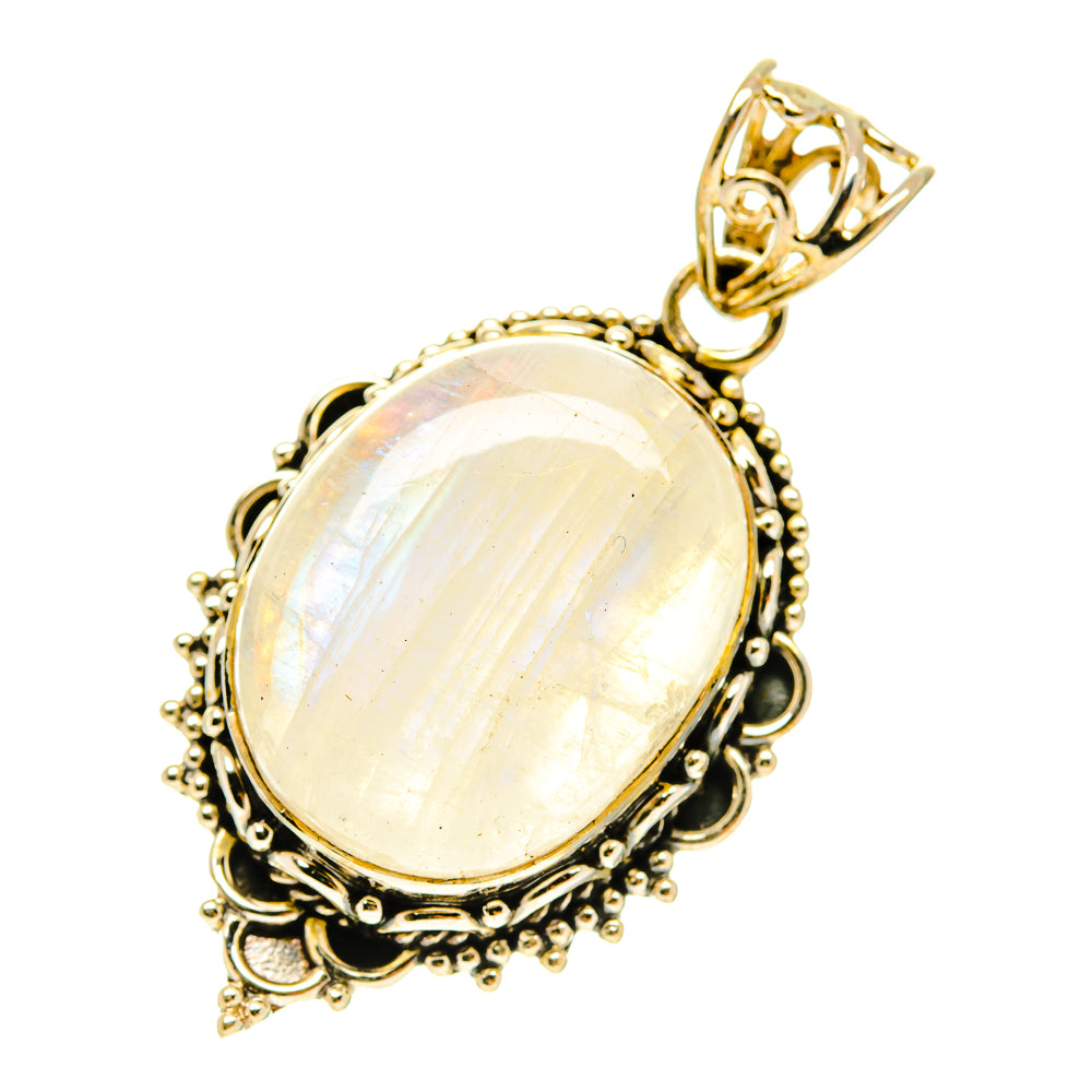 Rainbow Moonstone Pendants handcrafted by Anasilvercos - PD3424
