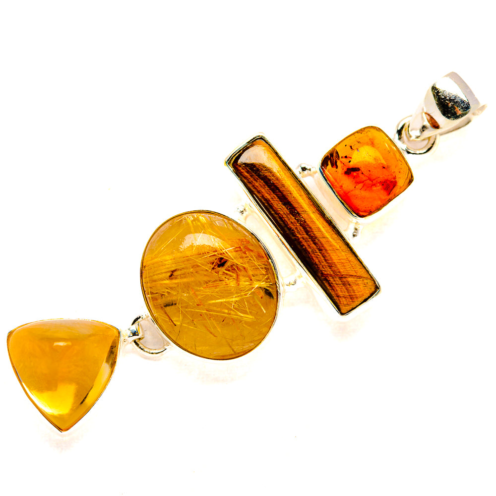 Rutilated Quartz Pendants handcrafted by Anasilvercos - PD34240 - Photo 2