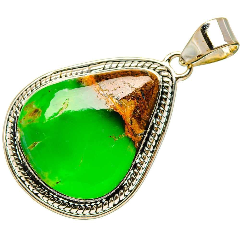 Boulder Chrysoprase Pendants handcrafted by Anasilvercos - PD34273 - Photo 2