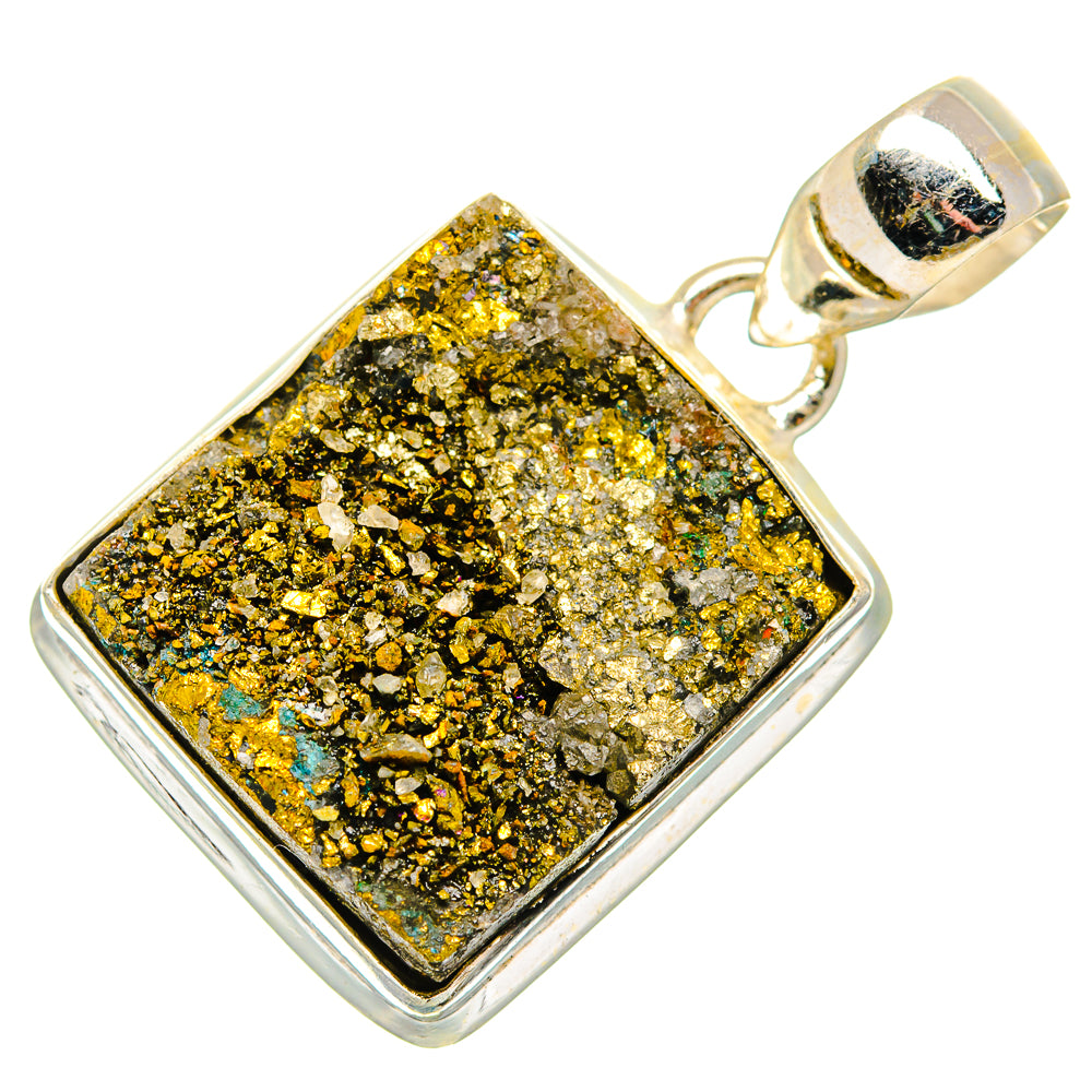 Spectro Pyrite Druzy Pendants handcrafted by Anasilvercos - PD34284 - Photo 2