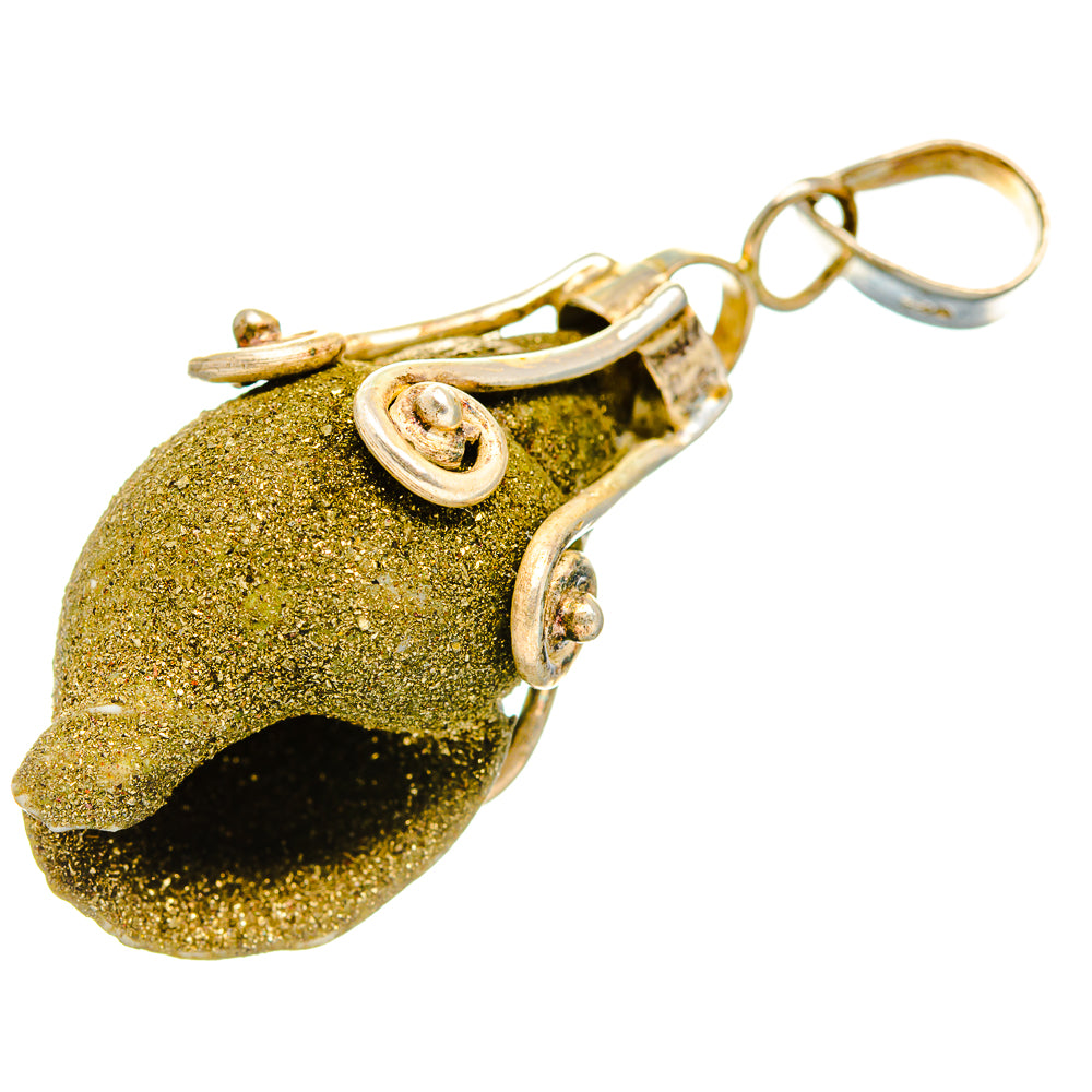 Pyrite Shell Pendants handcrafted by Anasilvercos - PD34289 - Photo 2