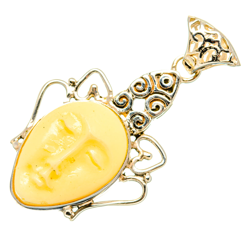 Carved Face Pendants handcrafted by Anasilvercos - PD34291 - Photo 2
