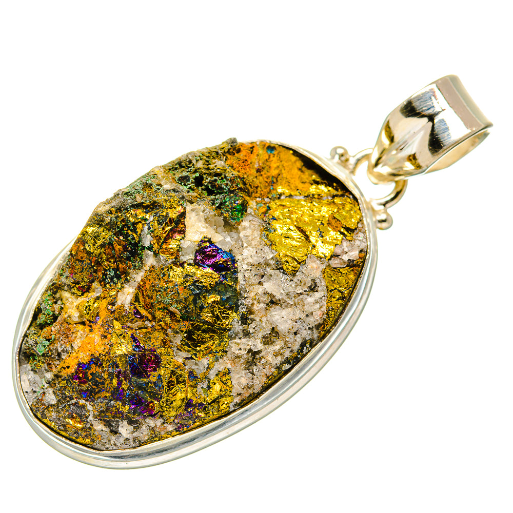Spectro Pyrite Druzy Pendants handcrafted by Anasilvercos - PD34314 - Photo 2