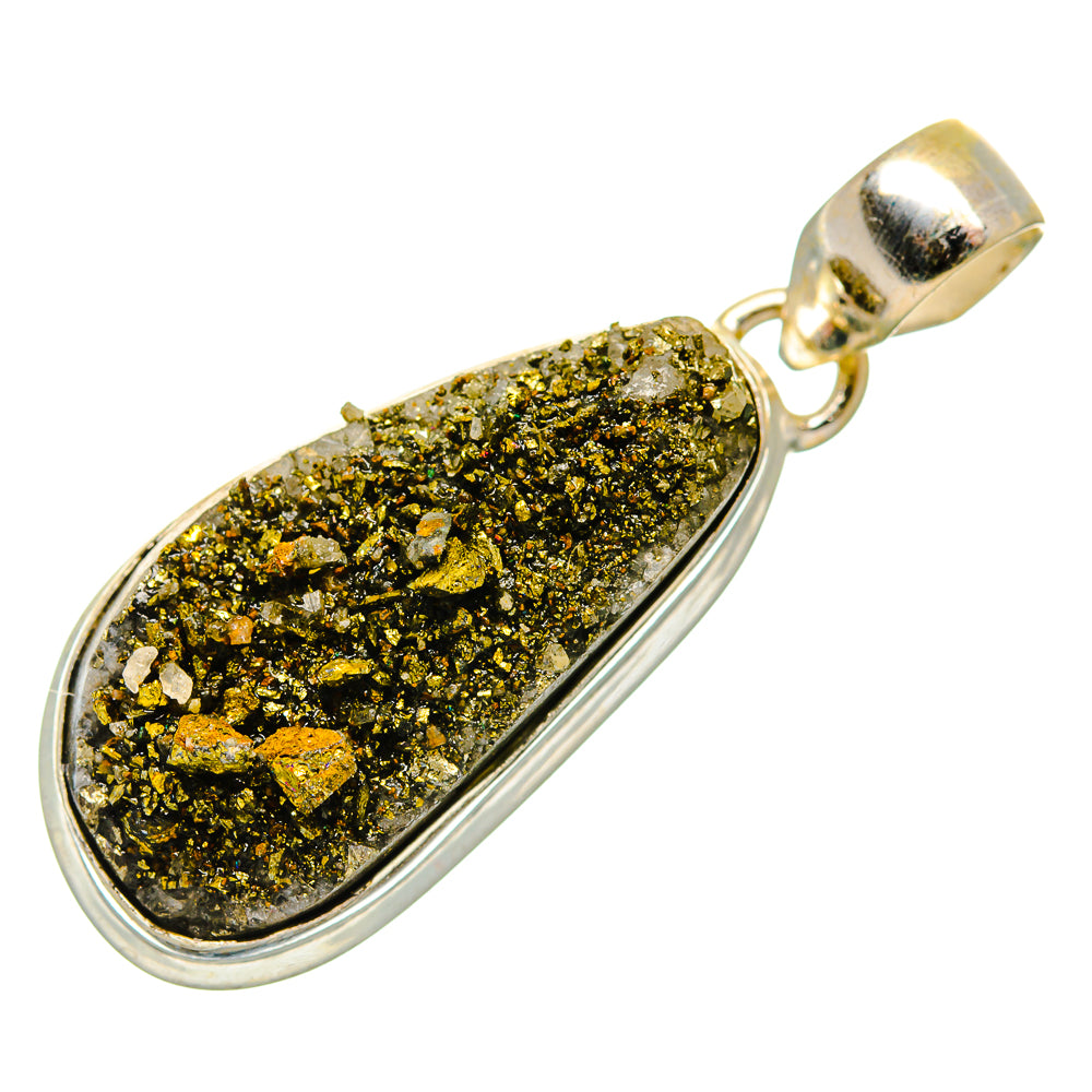 Spectro Pyrite Druzy Pendants handcrafted by Anasilvercos - PD34315 - Photo 2
