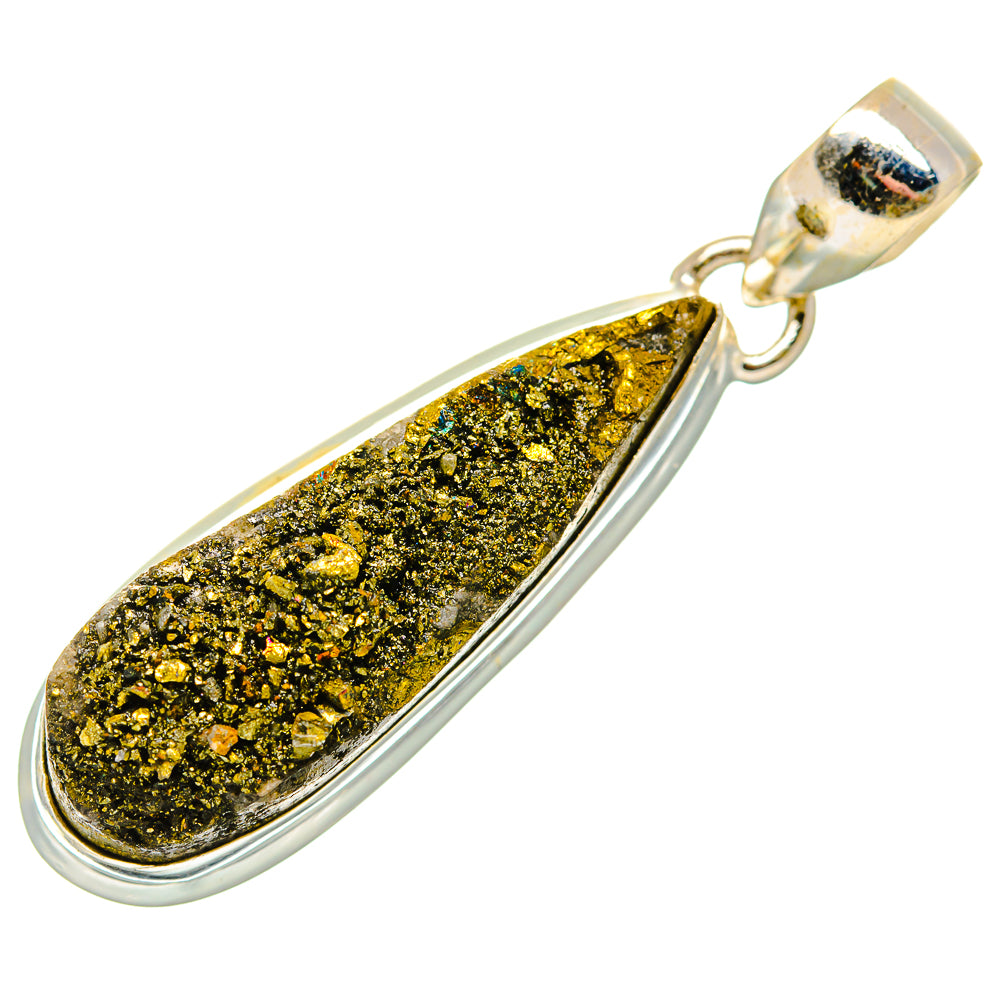 Spectro Pyrite Druzy Pendants handcrafted by Anasilvercos - PD34317 - Photo 2