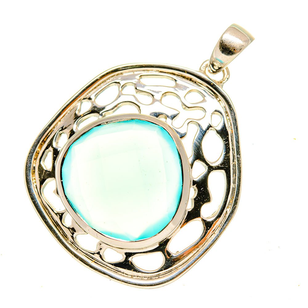 Aqua Chalcedony Pendants handcrafted by Anasilvercos - PD3432