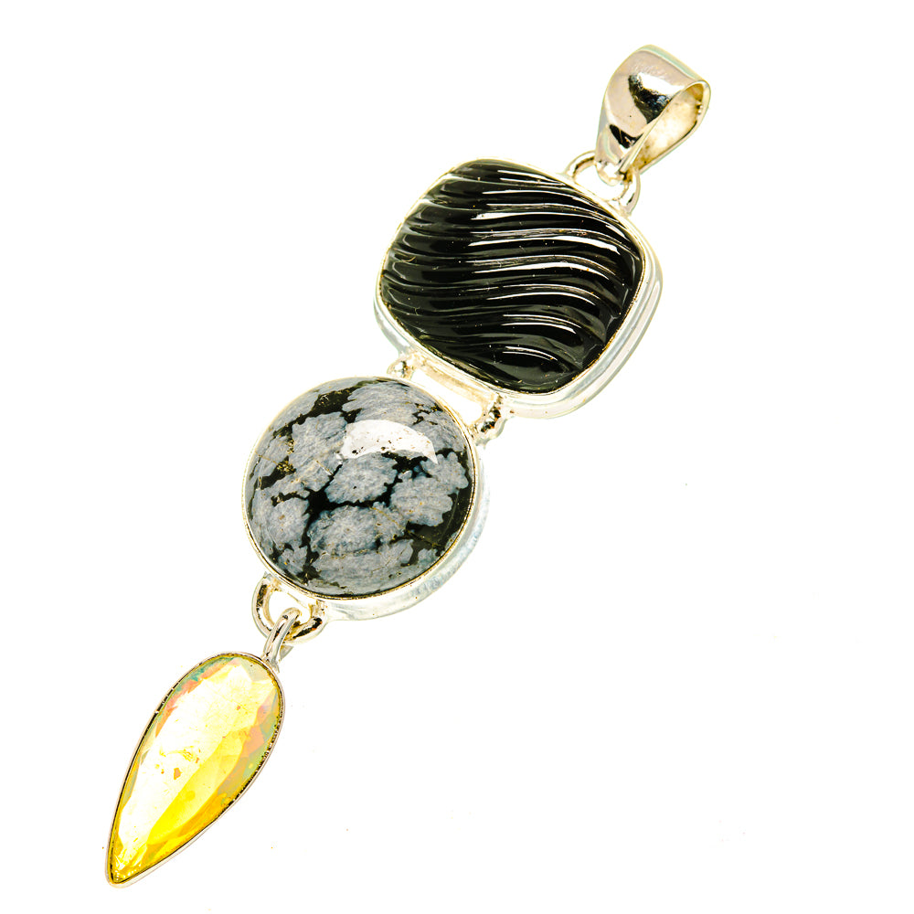 Black Onyx Pendants handcrafted by Anasilvercos - PD3436
