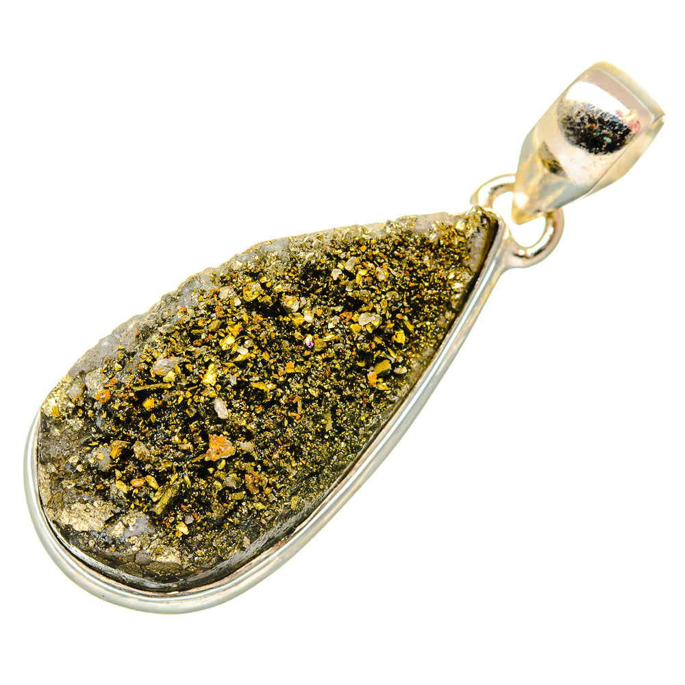 Spectro Pyrite Druzy Pendants handcrafted by Anasilvercos - PD34395 - Photo 2