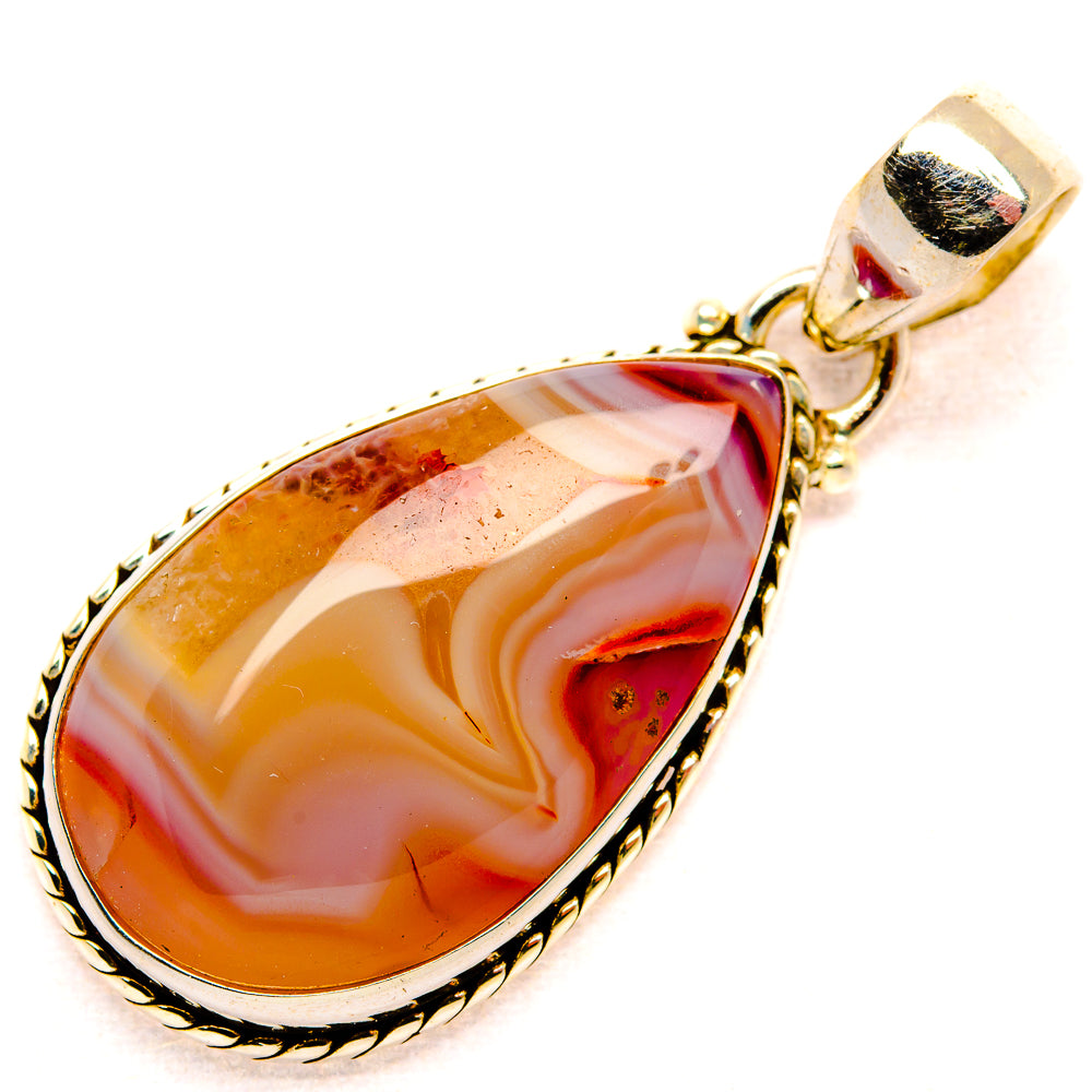 Red Botswana Agate Pendants handcrafted by Anasilvercos - PD34431 - Photo 2