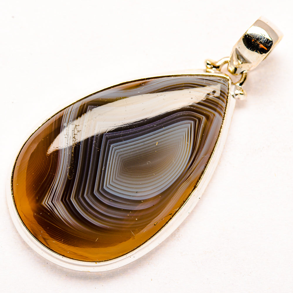 Botswana Agate Pendants handcrafted by Anasilvercos - PD34474 - Photo 2