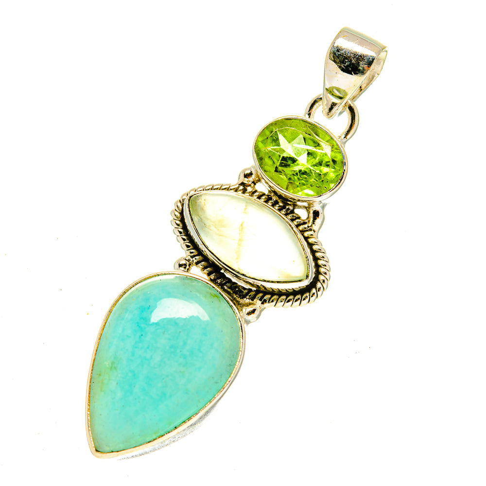 Peruvian Amazonite Pendants handcrafted by Anasilvercos - PD3449
