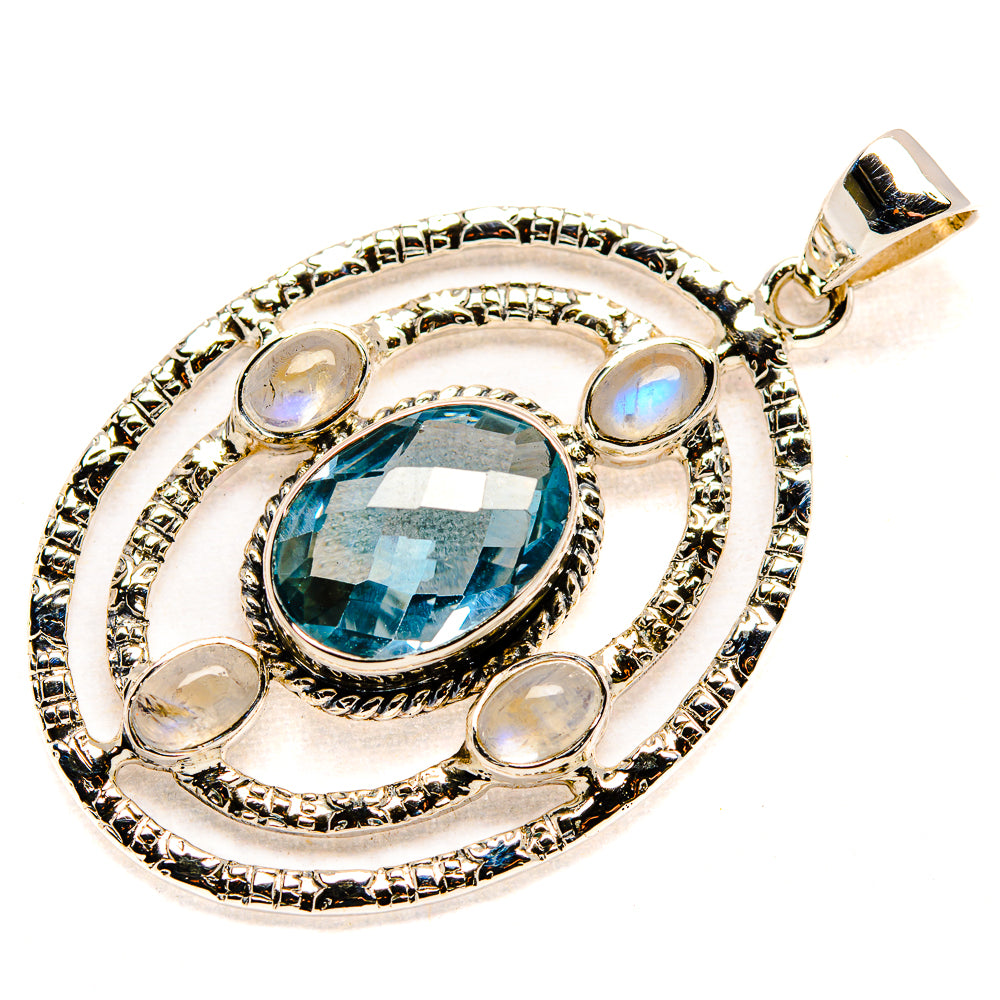 Blue Topaz Pendants handcrafted by Anasilvercos - PD34505 - Photo 2