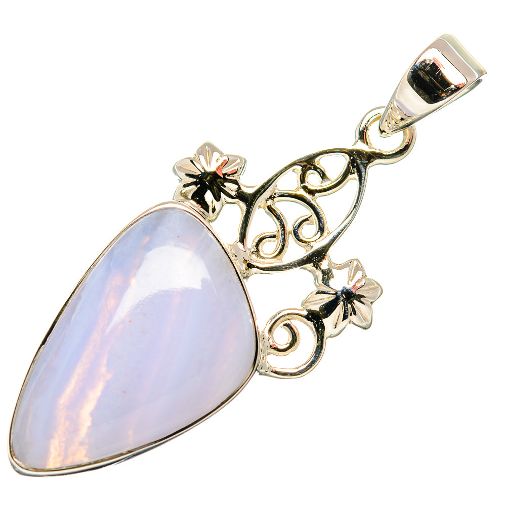 Blue Lace Agate Pendants handcrafted by Anasilvercos - PD34559 - Photo 2