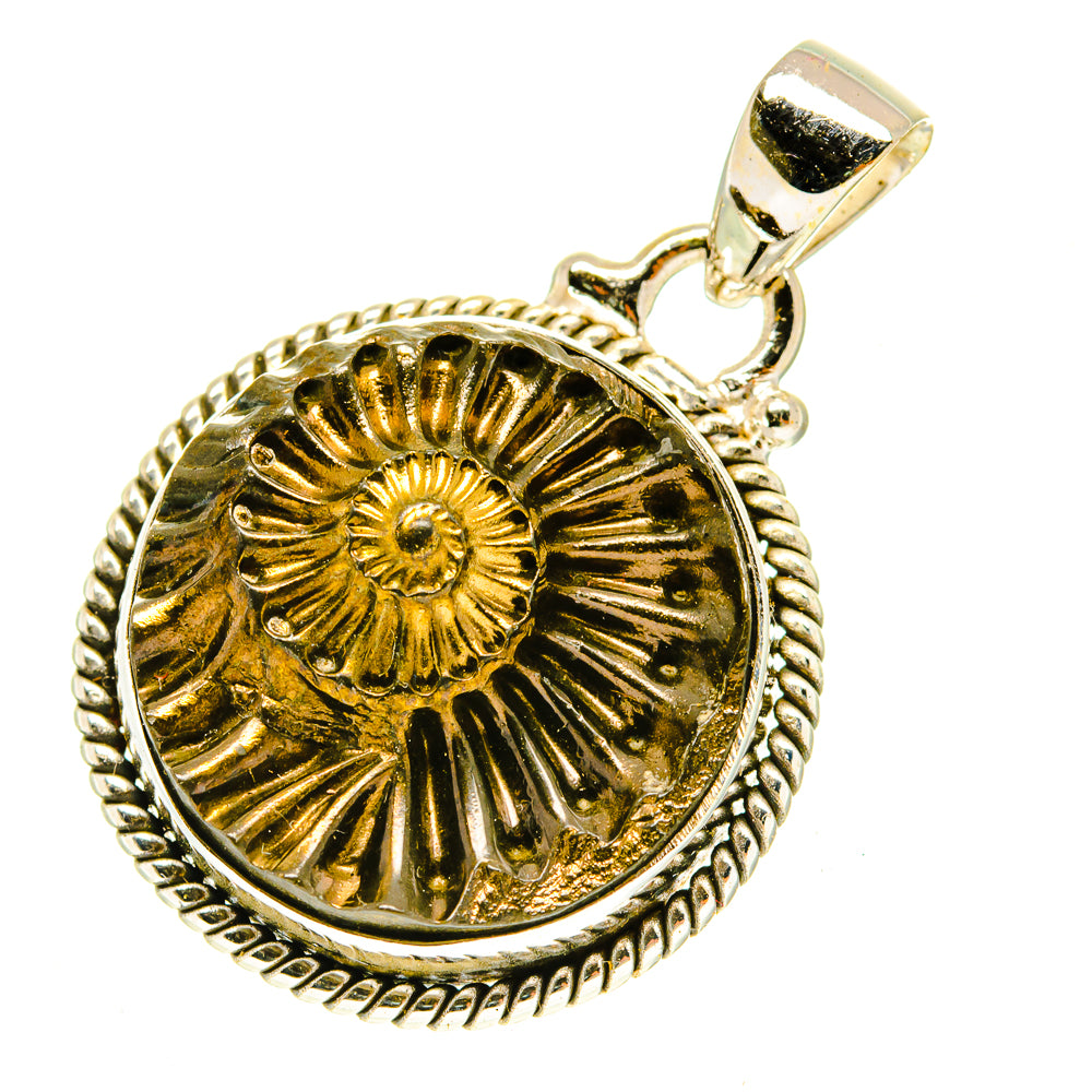 Pyrite Fossil Pendants handcrafted by Anasilvercos - PD3456