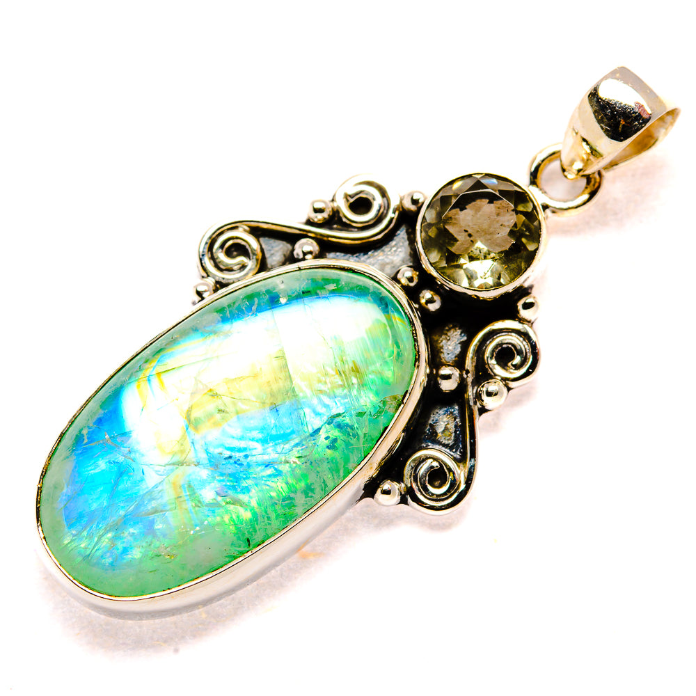 Green Moonstone Pendants handcrafted by Anasilvercos - PD34586 - Photo 2