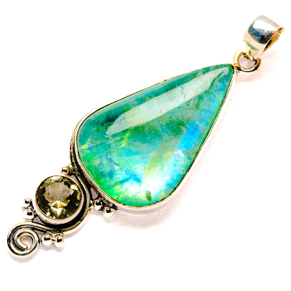 Green Moonstone Pendants handcrafted by Anasilvercos - PD34591 - Photo 2