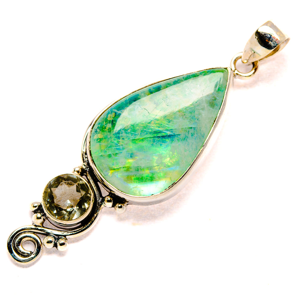 Green Moonstone Pendants handcrafted by Anasilvercos - PD34595 - Photo 2