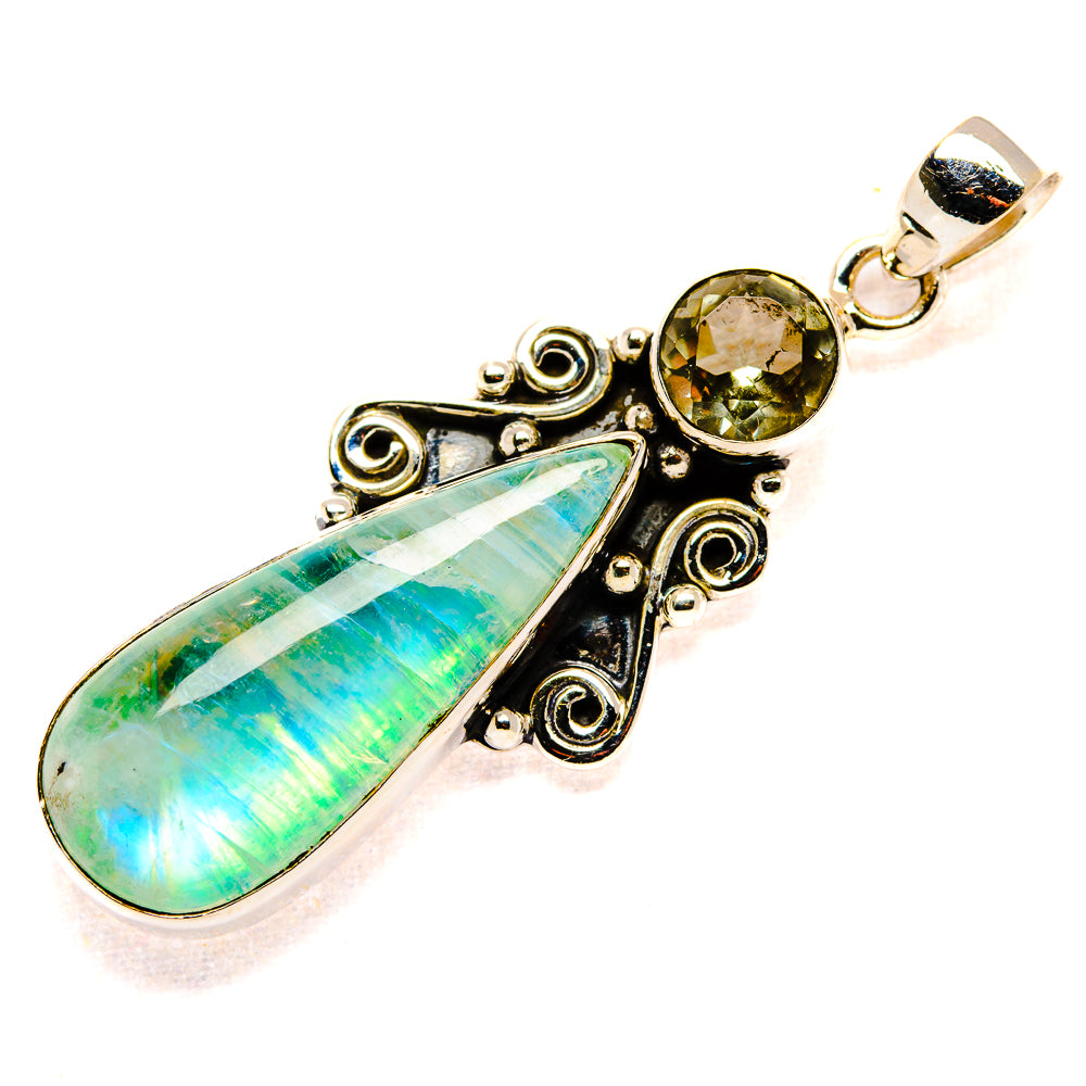 Green Moonstone Pendants handcrafted by Anasilvercos - PD34630 - Photo 2