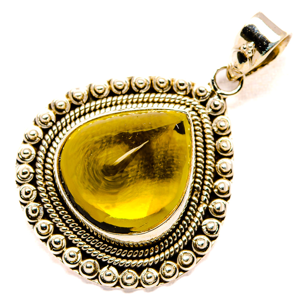 Citrine Sugarloaf Pendants handcrafted by Anasilvercos - PD34636 - Photo 2