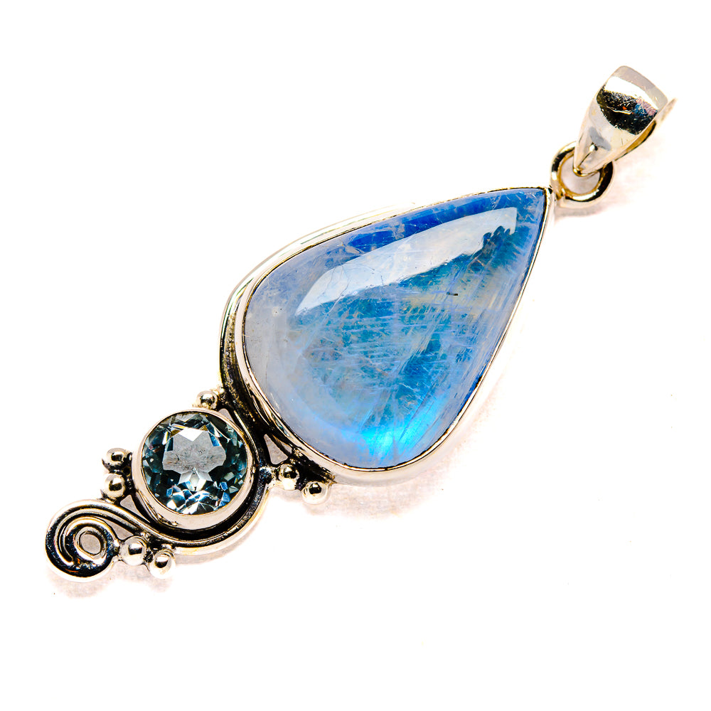 Rainbow Moonstone Pendants handcrafted by Anasilvercos - PD34680 - Photo 2