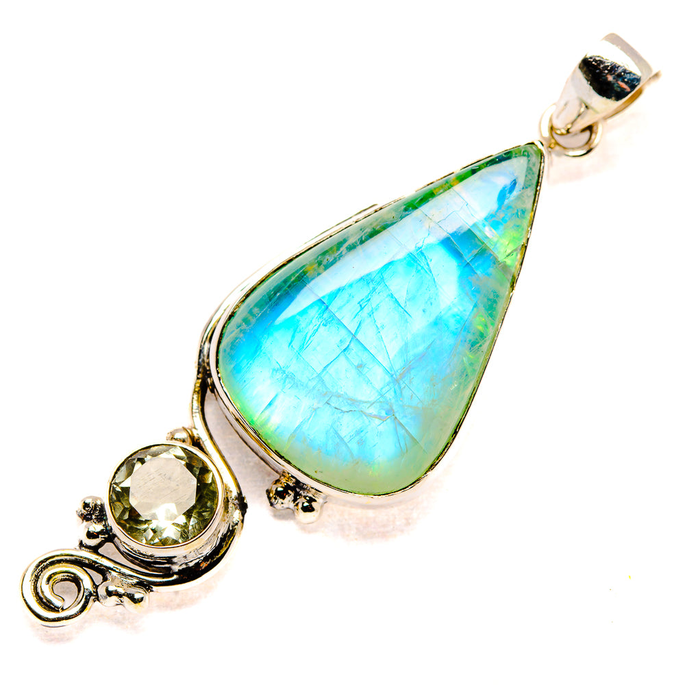 Green Moonstone Pendants handcrafted by Anasilvercos - PD34694 - Photo 2