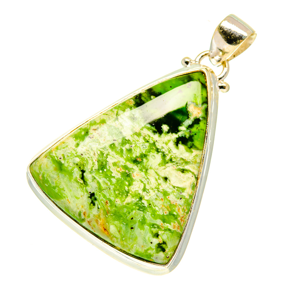 Australian Green Opal Pendants handcrafted by Anasilvercos - PD3483