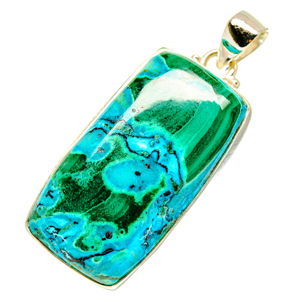 Malachite In Chrysocolla Pendants handcrafted by Anasilvercos - PD3490