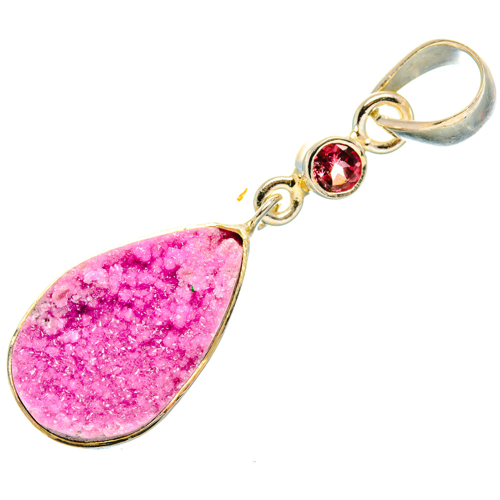 Cobalto Calcite Druzy Pendants handcrafted by Anasilvercos - PD34935 - Photo 2