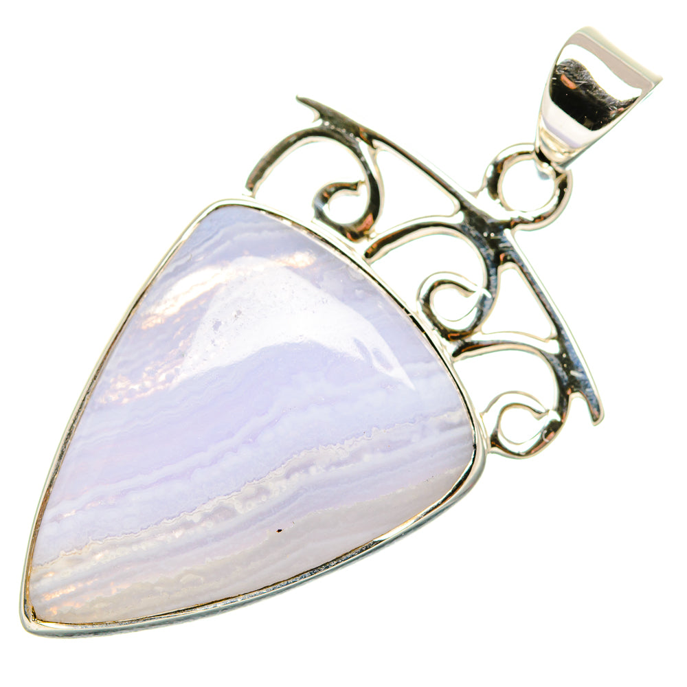Blue Lace Agate Pendants handcrafted by Anasilvercos - PD35049 - Photo 2