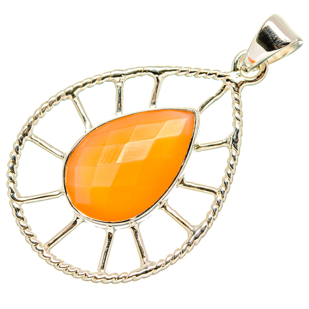 Peach Moonstone Pendants handcrafted by Anasilvercos - PD35059 - Photo 2