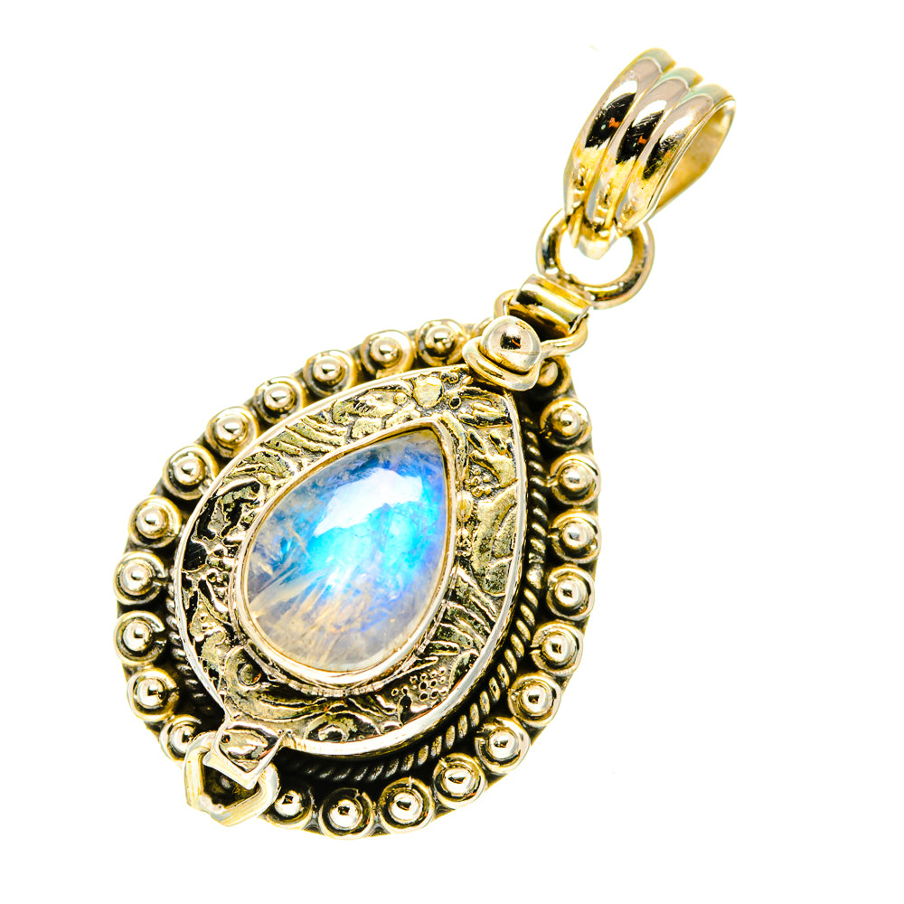Rainbow Moonstone Pendants handcrafted by Anasilvercos - PD3511