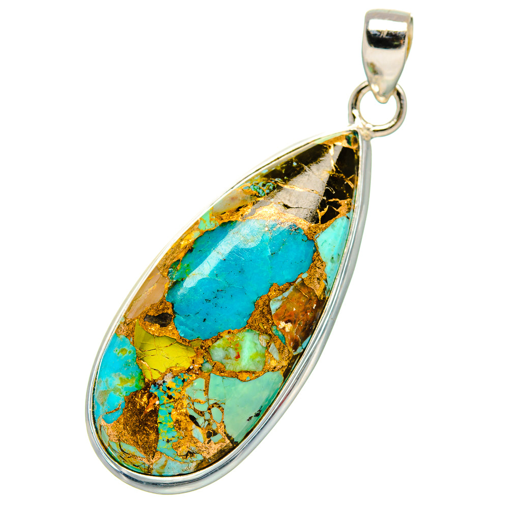 Kingman Mohave Turquoise Pendants handcrafted by Anasilvercos - PD35125 - Photo 2
